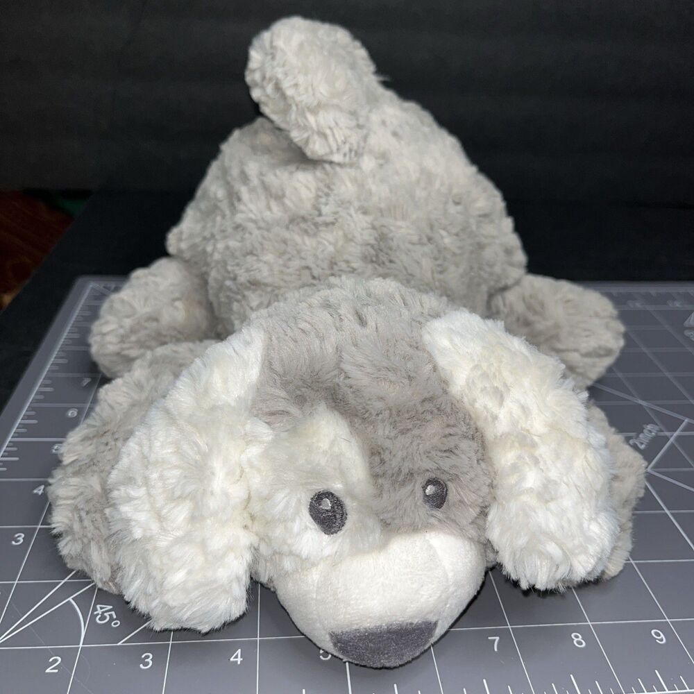 Babies R Us Plush Puppy Dog Grey And White Stuffed Animal Sewn Eyes 2016